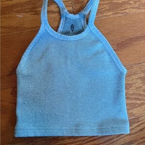 Grey Ribbed Free People Women's Tank Top